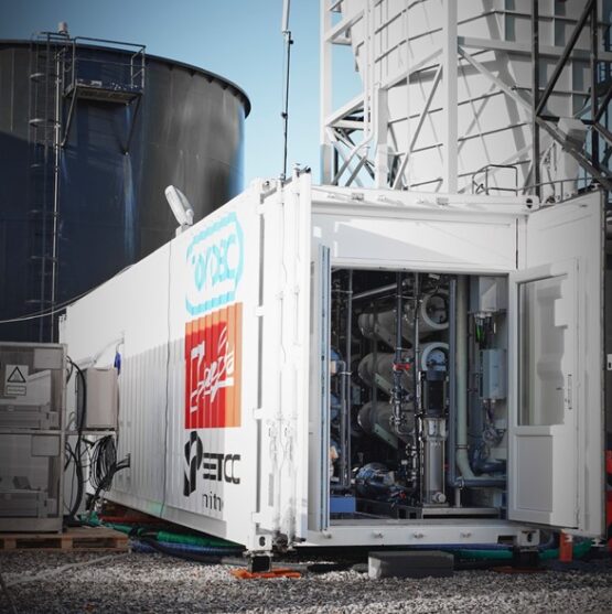 The system was located in a container at Nobian/Dansk Salt, a salt producing factory.